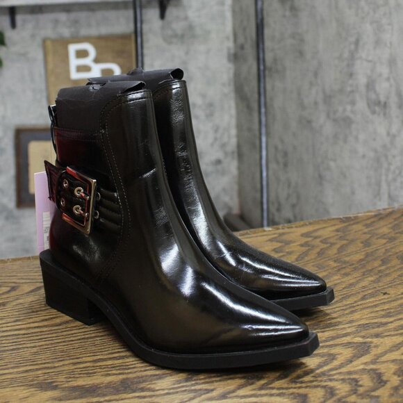 wild fable Giovanna Buckle Western Ankle Boots Memory Foam Insole Black 6.5M - Picture 1 of 10